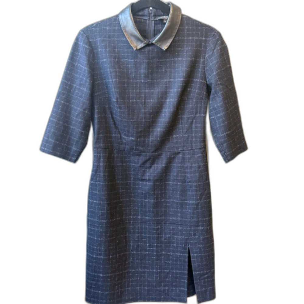 DO‎ NOT BUY Antonelli Firenze Italy Blue/Grey Houndstooth Dress